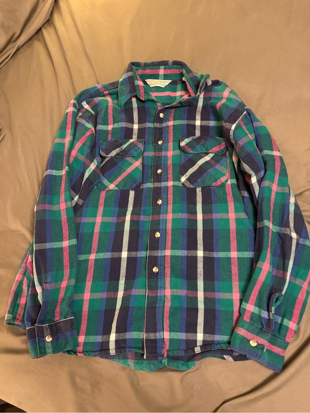 Field & Stream Mens XL Plaid Flannel Long Sleeve Button-Up Shirt Pockets USA